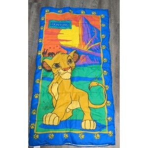 Vintage 90's Disney The Lion King Simba 30x57 Kids Sleeping bag No Fading Bright